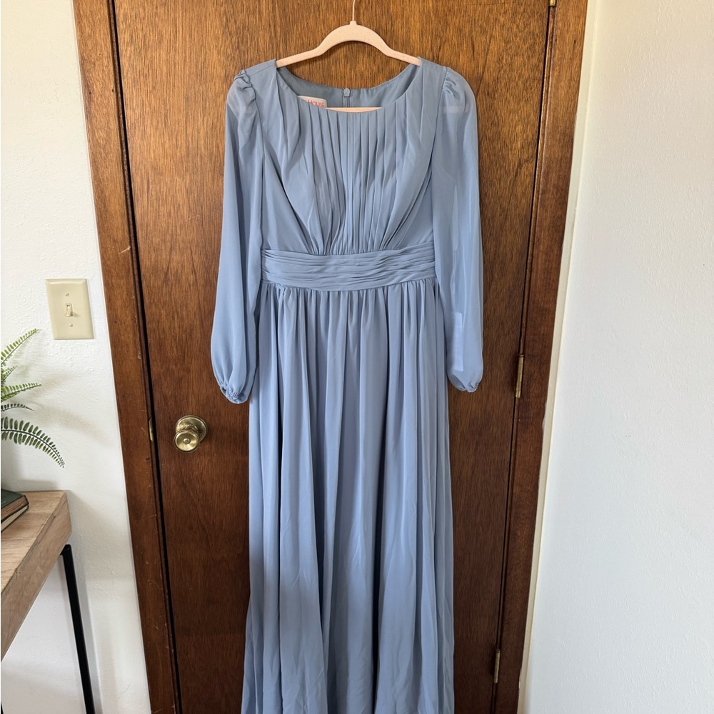 JJs House Dusty Blue Long Sleeve Dress